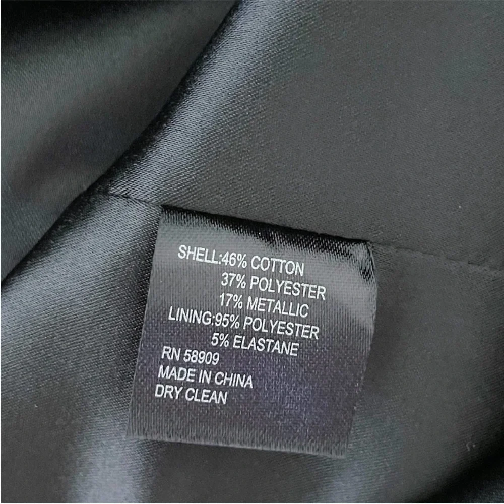 Jacquard Aurelia Black Gold Belt Sheath Midi Dress - Picture 9 of 9